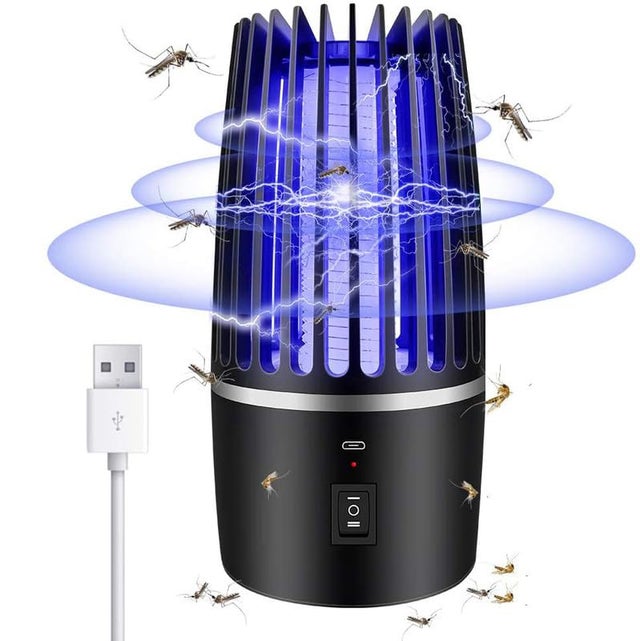 Lampada antizanzare, repellente elettrico per zanzare 2 in 1, lampada antizanzare ricaricabile antizanzare elettrica UV a 360° sicura ed efficace