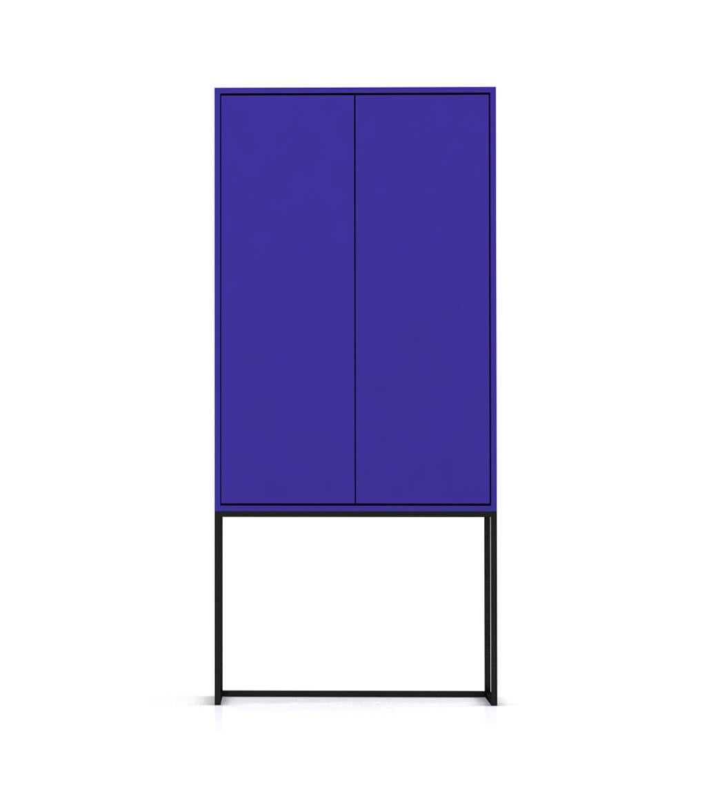 Armoire buffet 2 portes en MDF Bleu Prusse LENNON Leroy Merlin