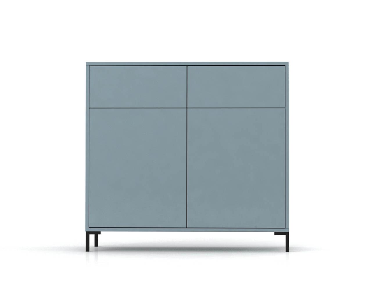 Aparador 2 cajones y 2 puertas mdf azúl cornish wilson