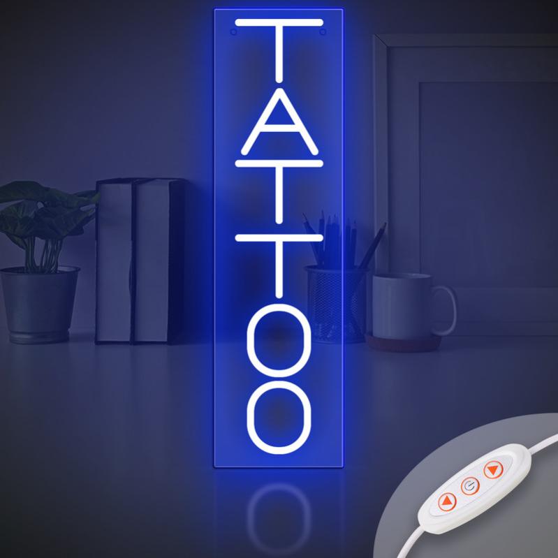 TATTOO néon logo, bleu LED néon pour la décoration murale lettres néon
