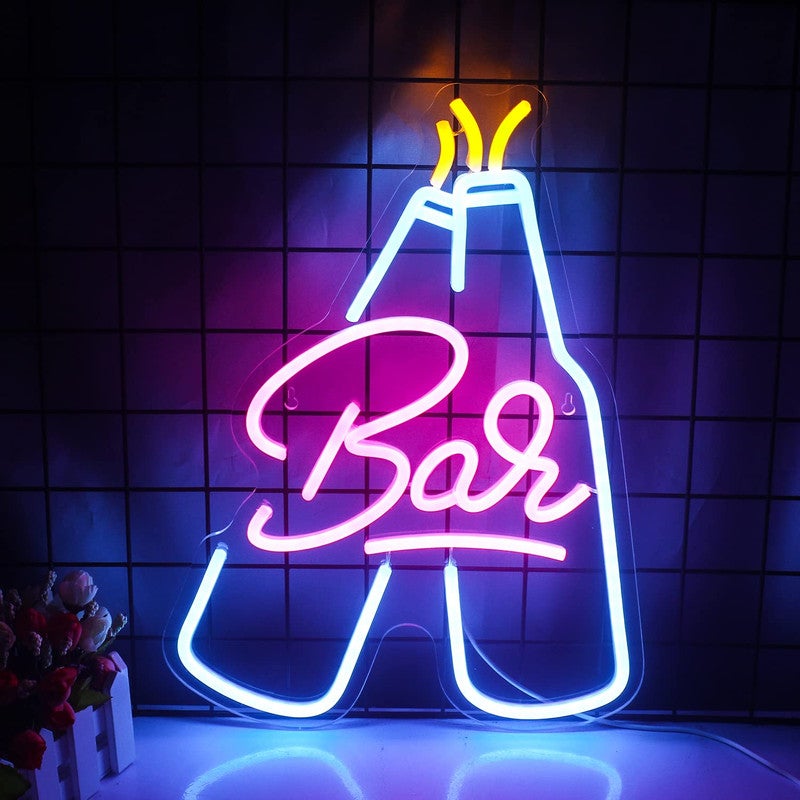 HOTUT Neon LED Deco,Enseigne Lumineuse Neon Deco Accessoires de  Bar,Décorations murales,pour chambre,Salle de Jeux, Décoration de Fête de  Bar : : Luminaires et Éclairage