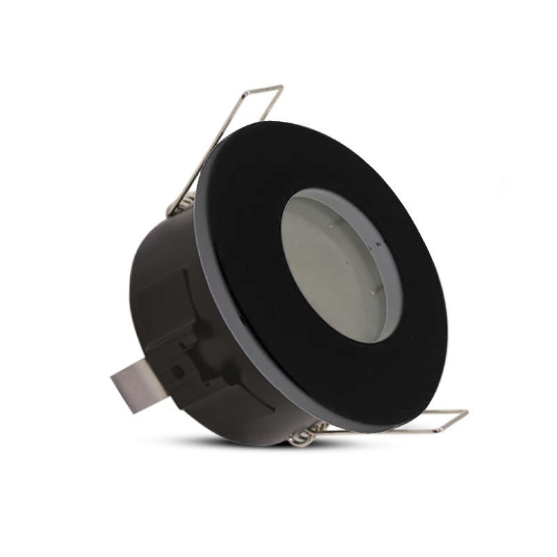 Support Spot LED Encastrable Noir 10W Étanche IP65 GU5.3/GU10 ø 99mm
