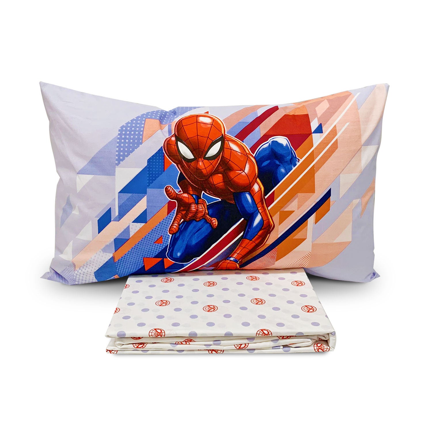 Completo lenzuola cotone flanella SPIDERMAN uomo ragno marvel letto singolo