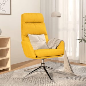 vidaXL Sillón orejero reclinable eléctrico de tela amarillo claro