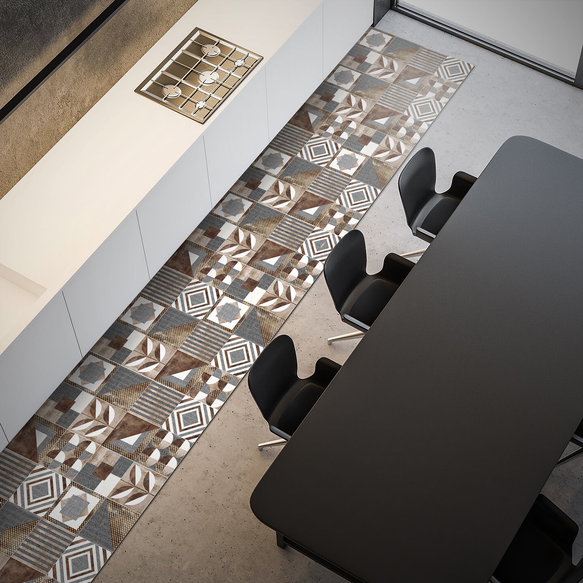 Tapetes de cocina de vinilo antideslizantes Cemento artístico 240x50cm