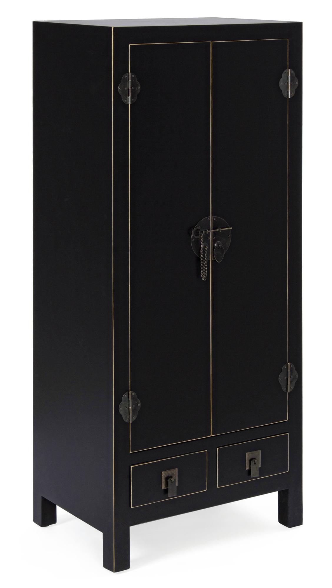 Armoire de rangement bois noir 2 portes 2 tiroirs Peno L 50 cm Leroy
