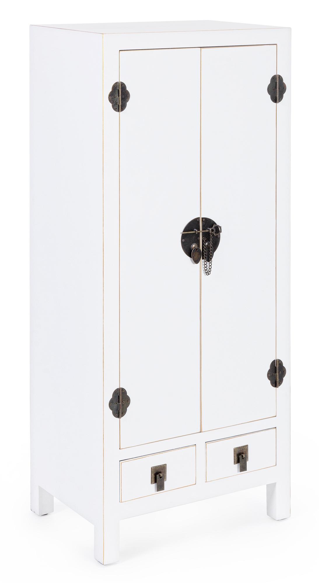 Armoire de rangement bois blanc 2 portes 2 tiroirs Peno L 50 cm Leroy