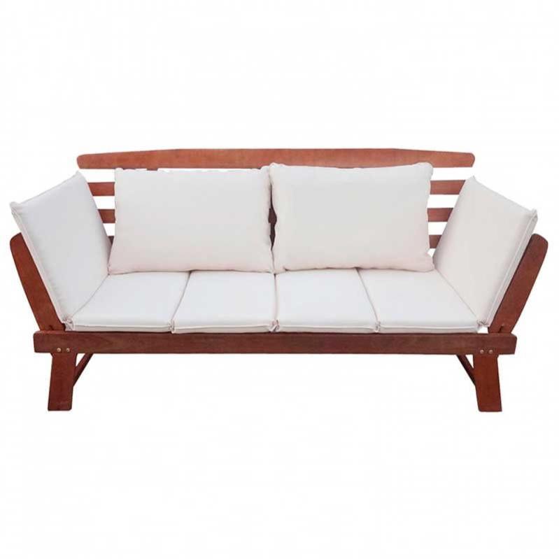 Banco modular mérida 7house reposabrazos plegables natural/blanco 80x169-212x69 cm