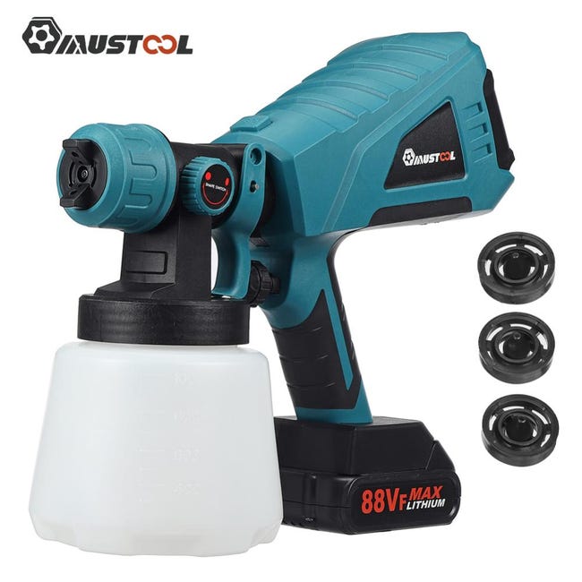 Pistolet à Peinture sans fil avec 2 batteries, Pulvérisateur de ...