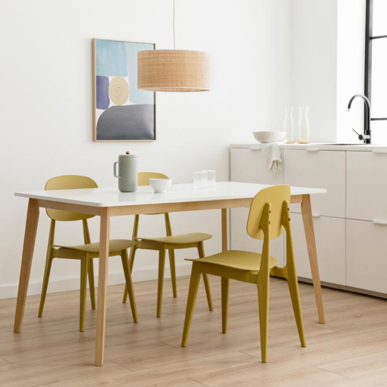 Tavolo Da Pranzo Con Piano Rettangolare 140 X 90cm Tavolo Da Cucina Fino A 6 Posti Postazione Di Lavoro Studio Tavolo In Mdf Bianco En Casa 89874104