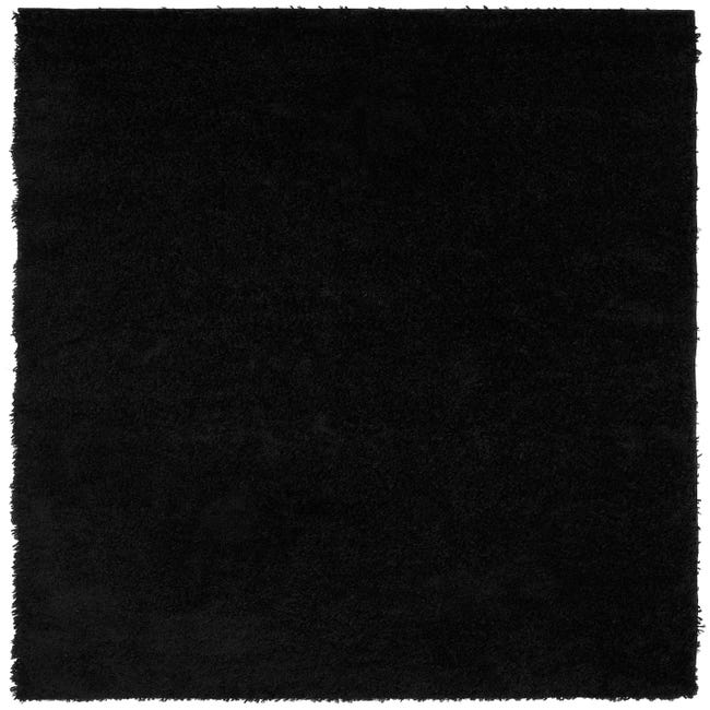 TAPISO Silk Alfombra de Salón Sala Antideslizante Moderna Negra Shaggy Pelo  Largo Suave 140 x 200 cm