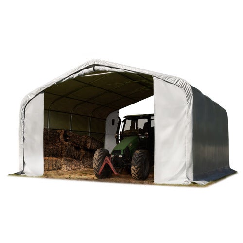 Tenda agricola 6x6m, verde scuro, Telo in PVC, fissaggio per terreno 