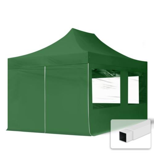 RAY BOT. Tenda Gazebo Pieghevole Rapido Misura 3x3 Modello Acciaio 30mm Resistente. Tessuti In Pvc A 350g Metro. Impermeabile. Gazebo Richiudibile (Teli Laterali Inclusi, Rosso