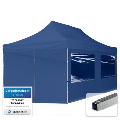 TOOLPORT 3x6 m Carpa plegable, ECONOMY aluminio 32mm, blanco