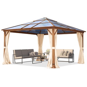 Gazebo da giardino Forest Superior loft grigio, 3x4 m look quercia 