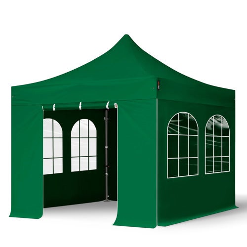 Gazebo pieghevole professionale 3x3mt - Acciaio 4cm - Verde