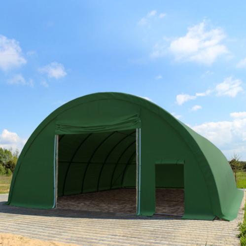 Sehr stabile Rundbogenhalle 9,15m x 20m x 4,5m - PE 1400 dunkelgrün Sehr stabile Rundbogenhalle 9,15m x 20m x 4,5m - PE 1400 dunkelgrün