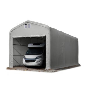 TOOLPORT tente-garage 4x8 m abri de stockage, porte 3,5x3,5 m