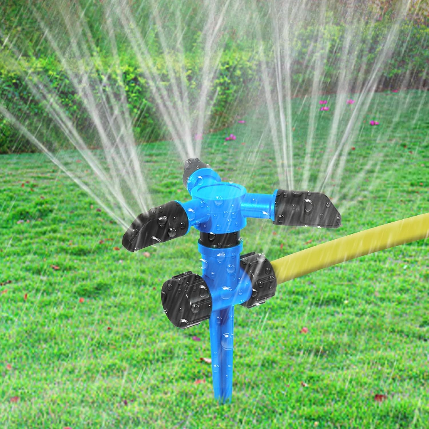 Irrigatore da giardino per prato, irrigatore da giardino, rotazione di 360  gradi, sistema di irrigazione con irrigatore da giardino regolabile