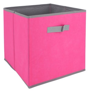 Boîte de rangement en tissu rose poudré pour étagère Milo