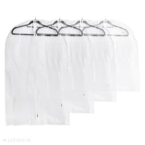 Housse de porte-vêtement transparente de 101,6 cm, housse anti