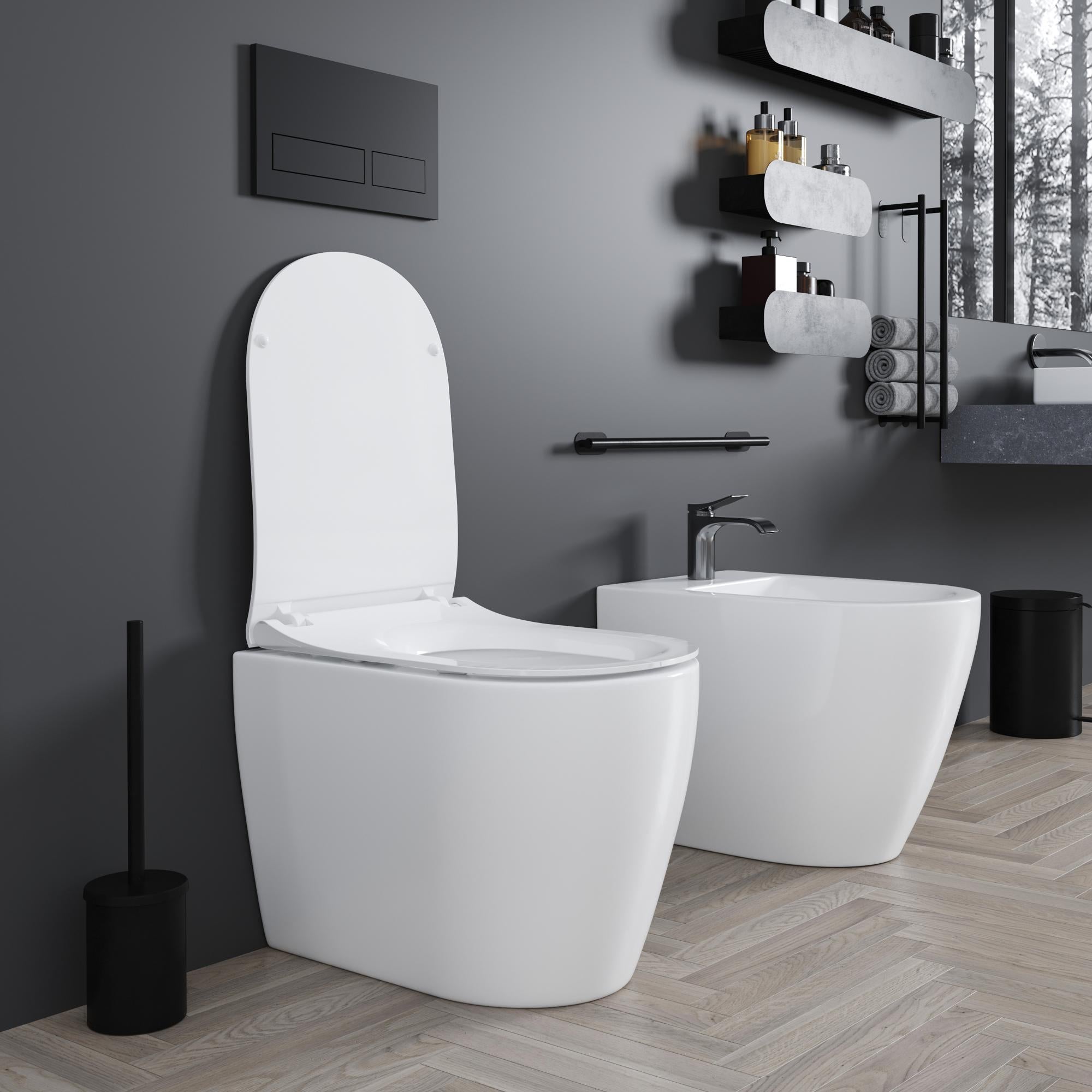 Coppia Sanitari Filomuro Filo Muro Filo Parete Vaso WC E Bidet Design coppia-sanitari-filomuro-filo-muro-filo-parete-vaso-wc-e-bidet-design