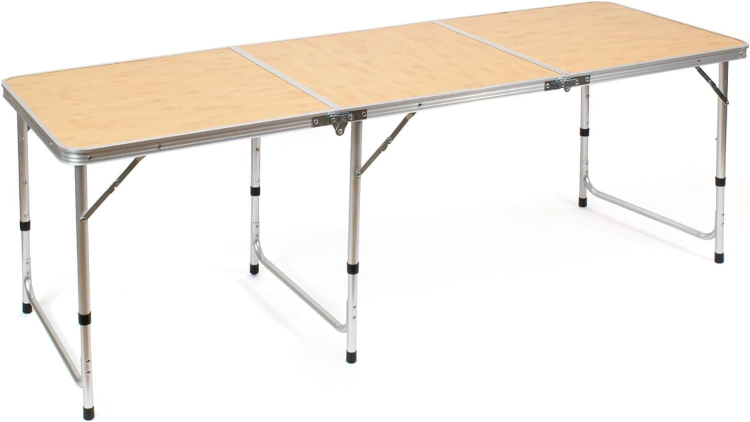 Tavolo Pieghevole Thinia Home 150 Cm - Bianco, Resina E Acciaio, Per Esterni O Eventi - Foto 9