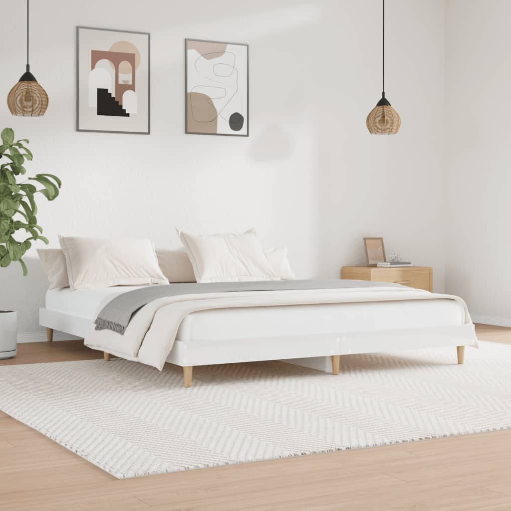 Maison Exclusive Estructura de cama de madera maciza blanco 160x200 cm