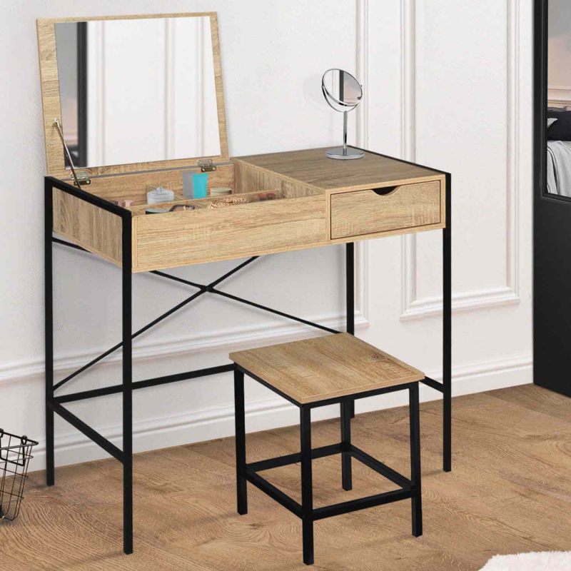 Coiffeuse avec miroir LOFT - Export Mobilier