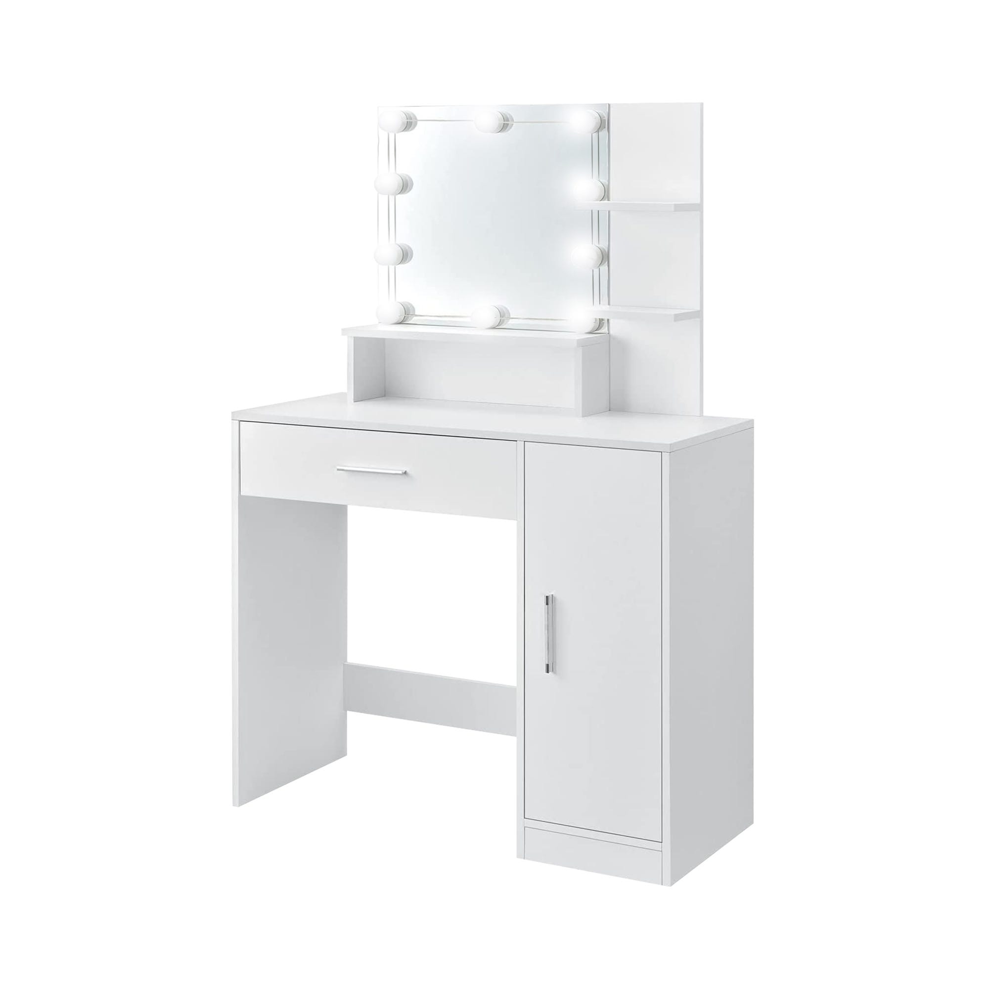 Tavolino cosmetico trucco toilette make-up specchio con LED bianco con  cassetto