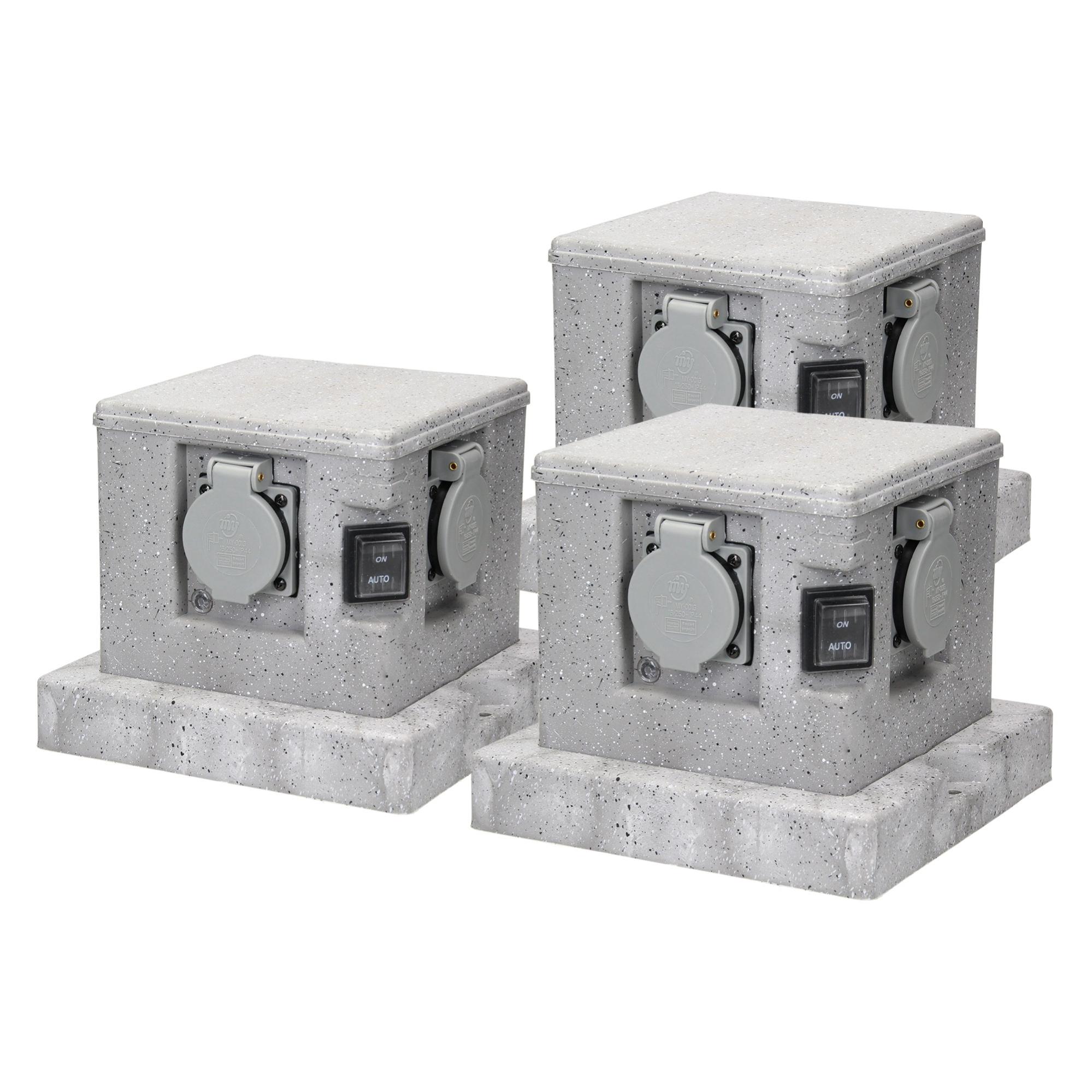 Presa Esterna Impermeabile Con Sensore - 2 Prese - IP44 - Alluminio - Foto 3