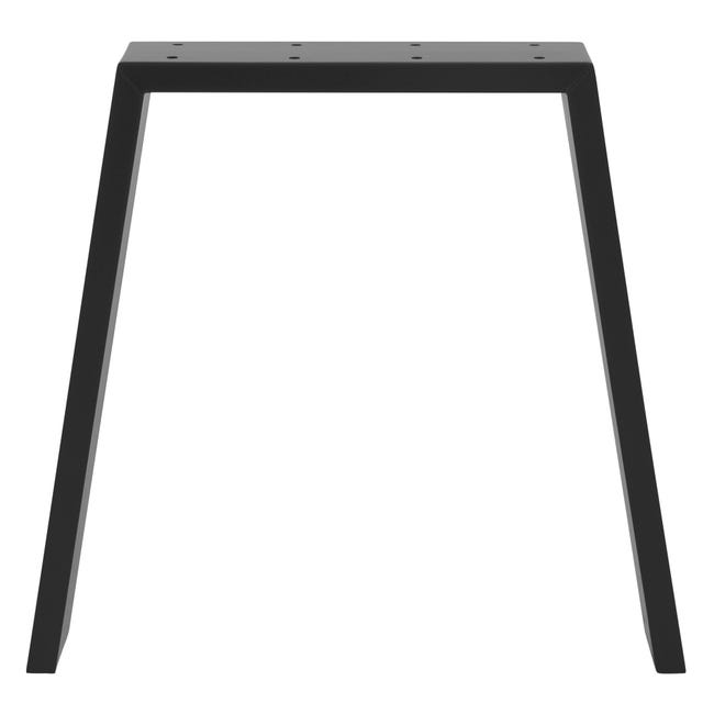 2 pièces Cadre de table noir 100x72 cm Pied de table Patins de table