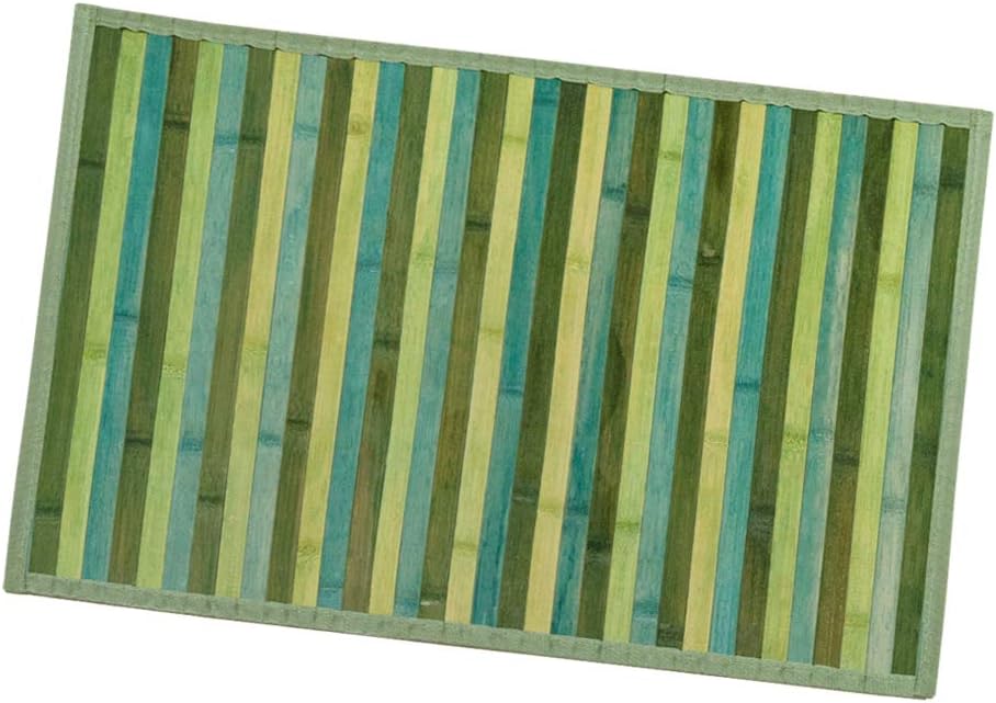 Tappeto Bamboo Legno Stuoia Cucina Bagno Camera Degradè Tovaglietta  Colazione Retro Antiscivolo Verde - 40x65 cm