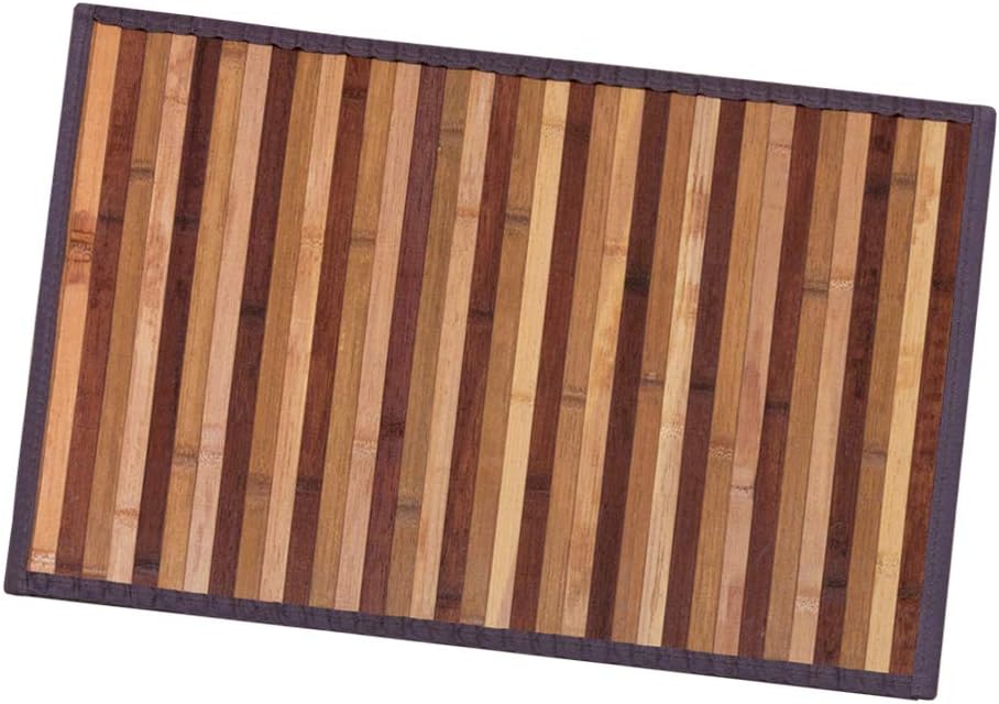Tappeto Bamboo Legno Stuoia Cucina Bagno Camera Degradè Tovaglietta  Colazione Retro Antiscivolo Marrone - 50x235 cm
