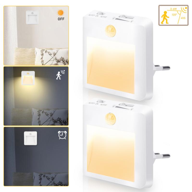 AUVON Veilleuses LED Avec Capteur De Mouvement Et Capteur