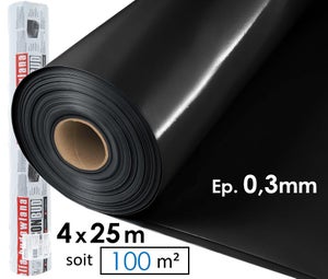 Polyane - Film plastique d'étanchéité sous-dalle en polyéthylène noir Type  300, 5x20m, Ep 0,2