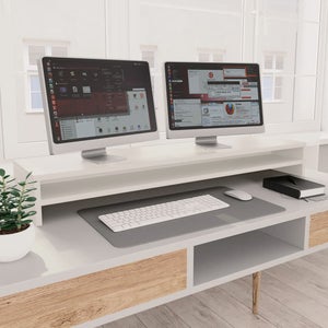 SoBuy, Supporto Monitor pc, supporto monitor scrivania, per 2 Monitors, accessori  scrivania