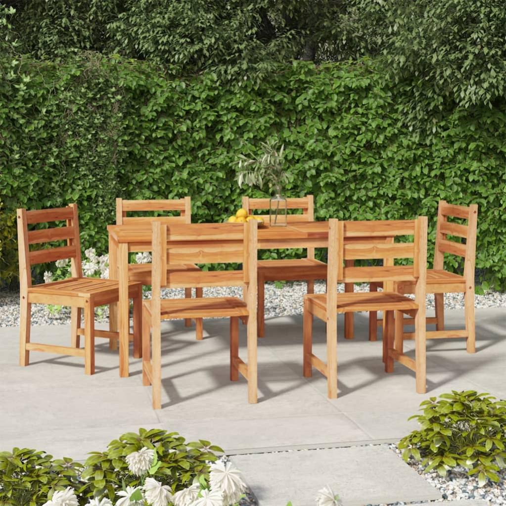 VidaXL Set Da Pranzo 7 Pezzi – Tavolo E 6 Sedie In MDF E Acciaio, Stile Romantico Marrone – Arredo Cucina E Sala