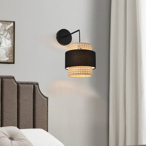 Lampada da tavolo nera, con interruttore, portalampada 1xGU10, lampadina  esclusa