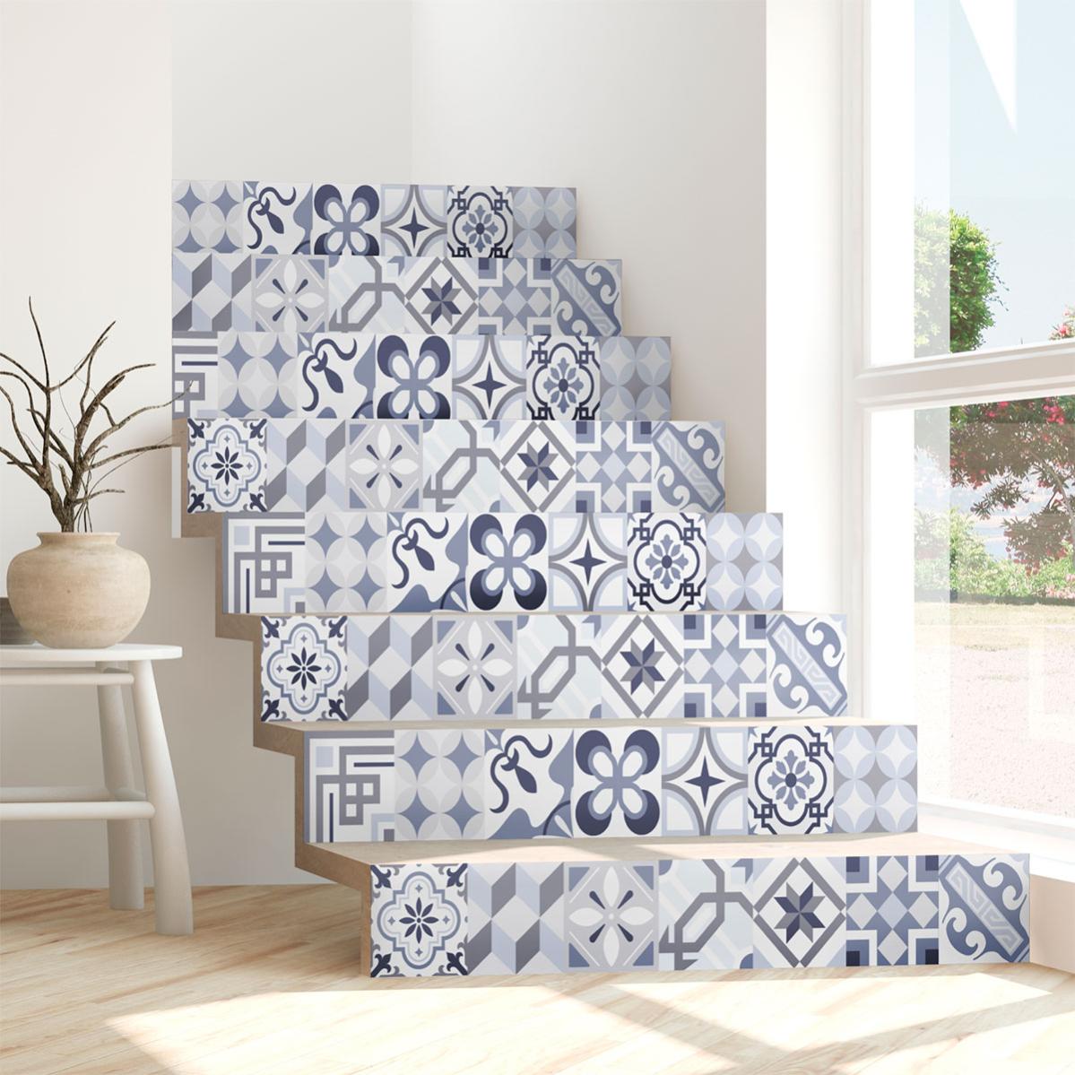 Stickers adhésifs escalier carrelages Sticker Autocollant contremarche Carreaux de ciment