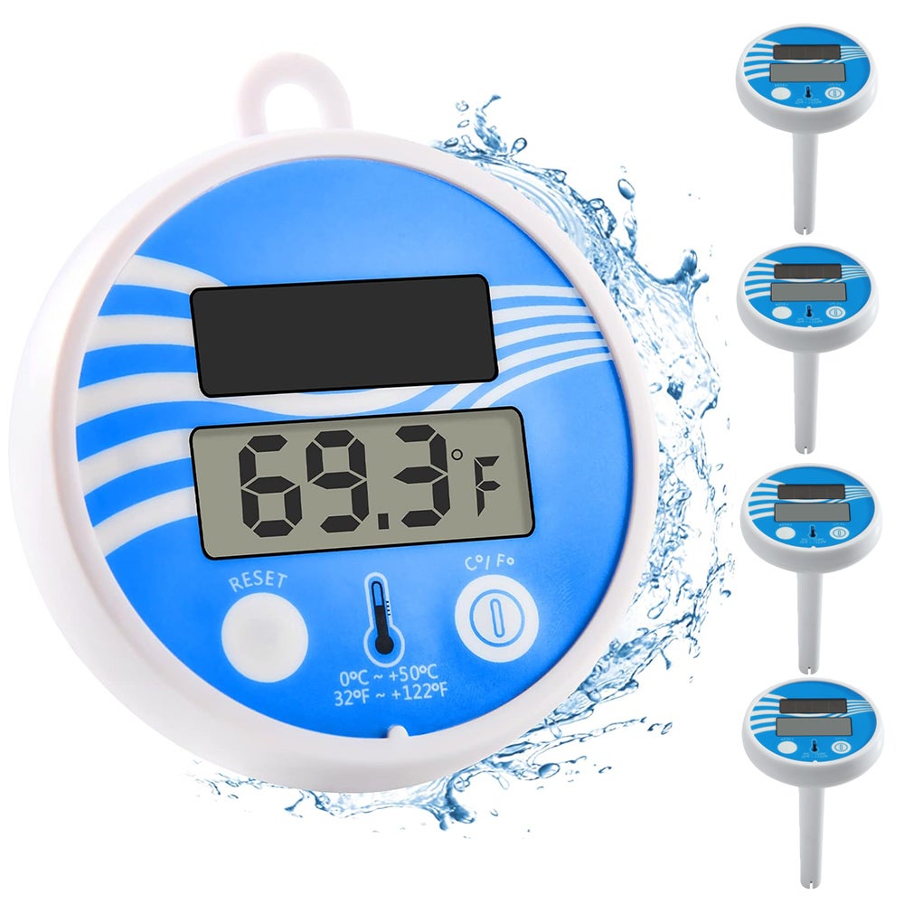 Thermomètre de piscine solaire flottant facile à lire Thermomètre de piscine  sans fil flottant,thermomètre numérique de température de l'eau de bassin