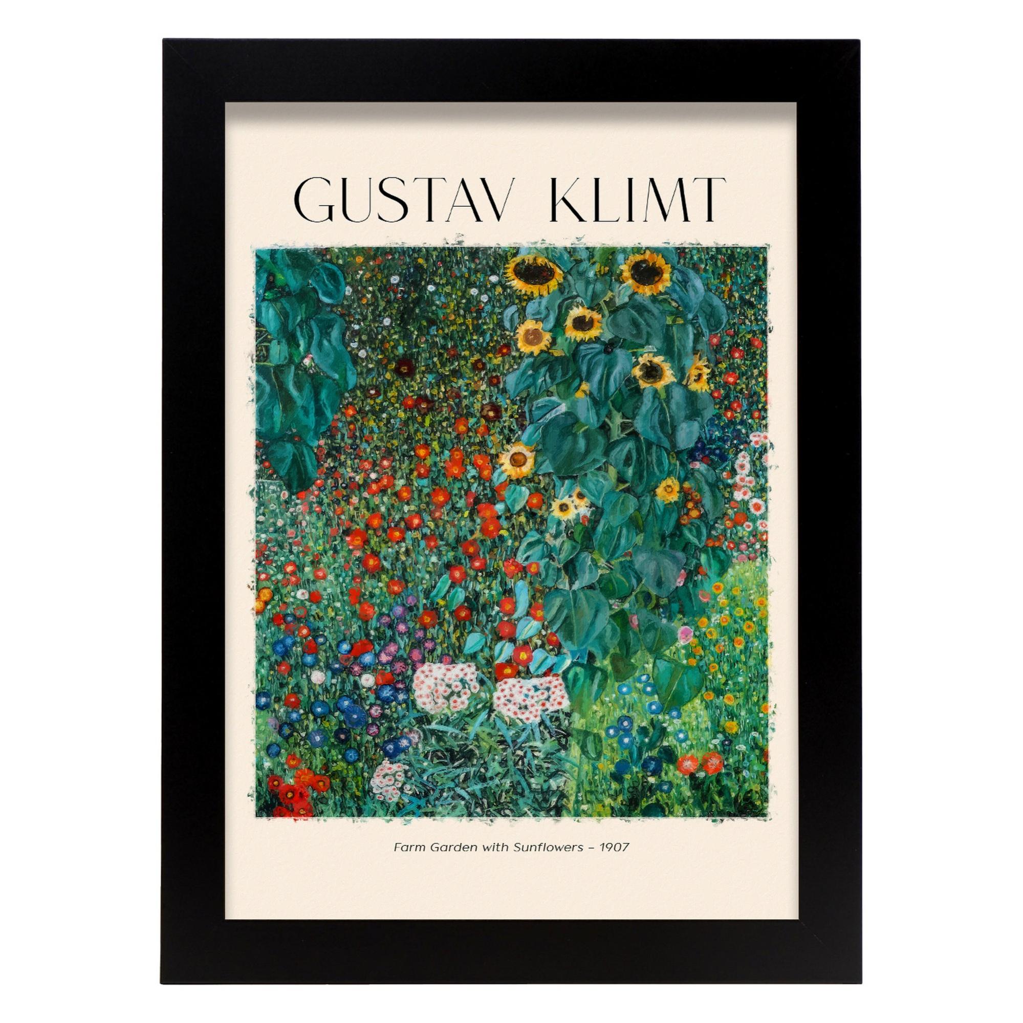 Zerbino 1art1 Con Opera Di Gustav Klimt 'Giardino Con Girasoli', 70x50 Cm. Resistente, Antiscivolo E Lavabile In Lavatrice.