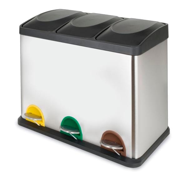 Cubo de reciclaje con pedal cromado Leroy Merlin