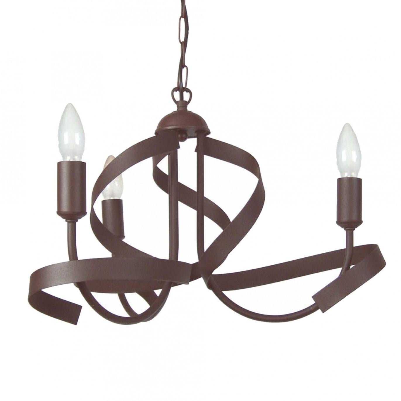 Lustre ancien 3 branches – Tulipes en verre – Années 30 - Décoration