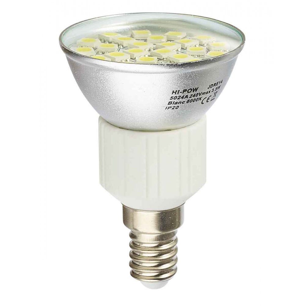 Ampoule LED DILI - E14 - Intensité moyenne - Blanc neutre - 6W / 4000K /  520lm - P45 - Verre blanc opaque