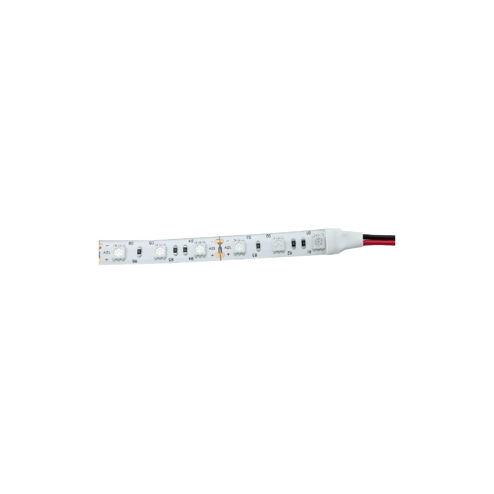 Ruban LED 20cm SMD5050 60LED/m Rouge DC12V IP65 étanche avec câble
