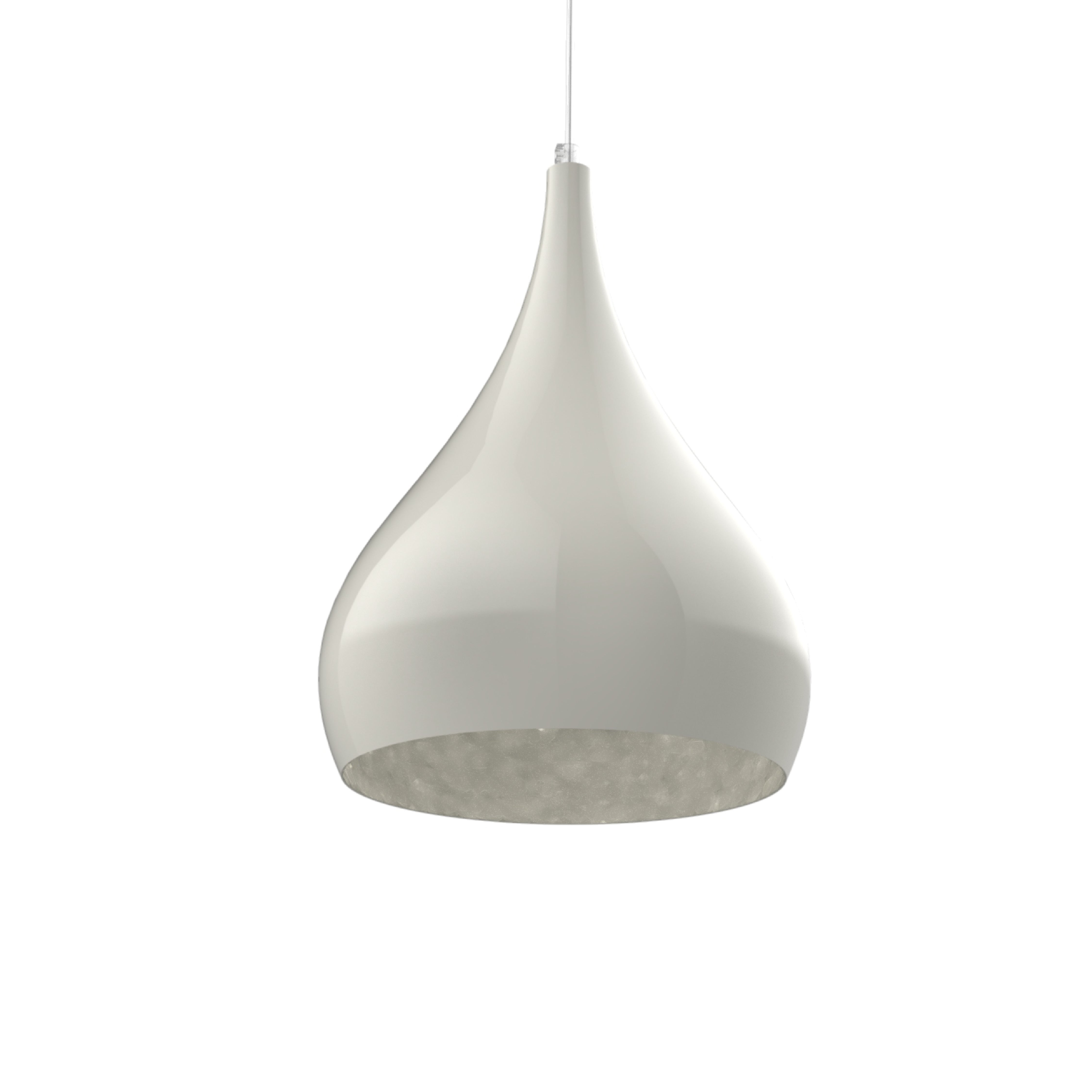 Lumicom   calice lámpara pendiente, 1x e27, max 42w, metal, blanco brillante, d.20cm