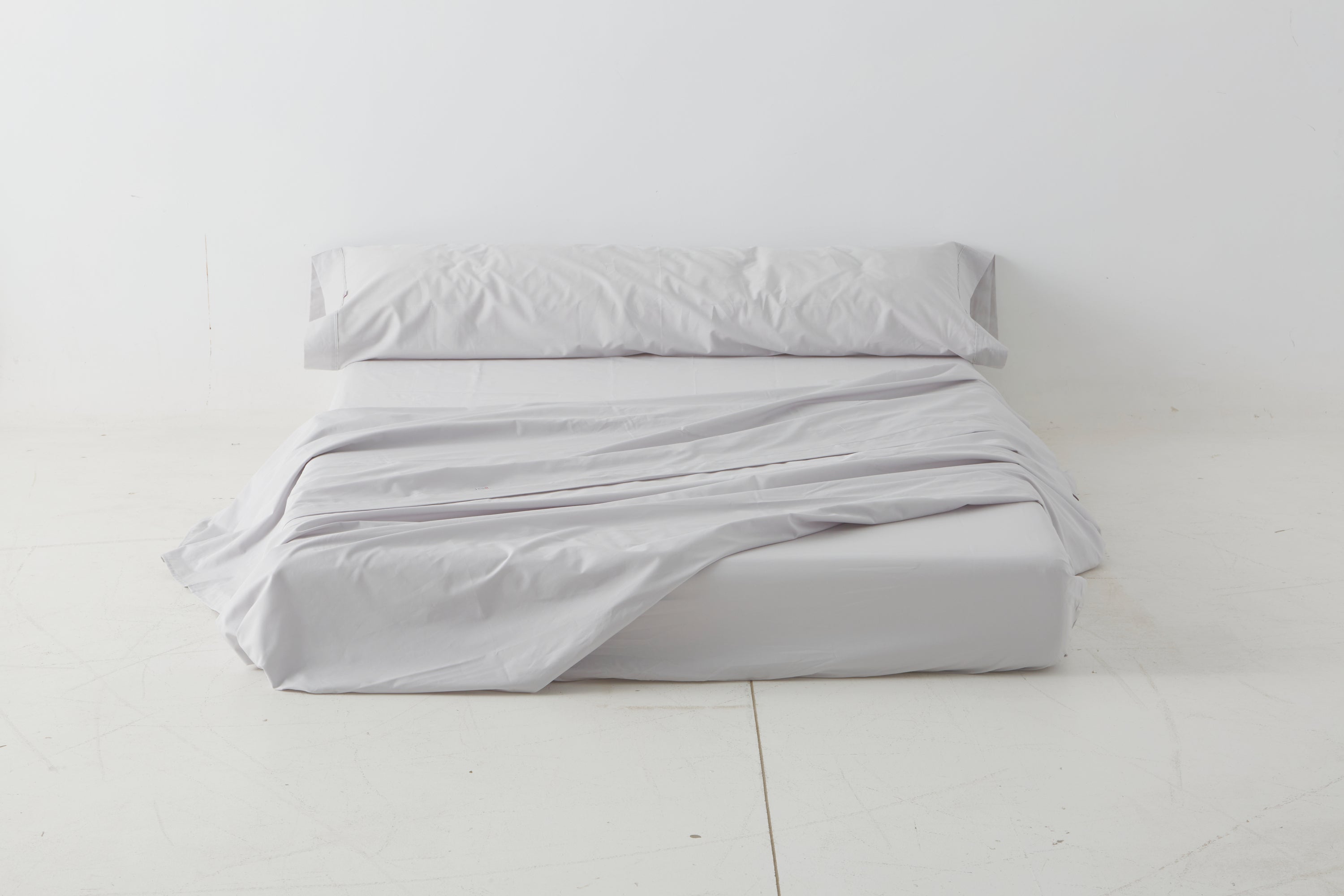 Estelia - juego de sábanas 100% algodón natural color blanco - cama de 120 (3 piezas) - 144 hilos - suave y transpirable