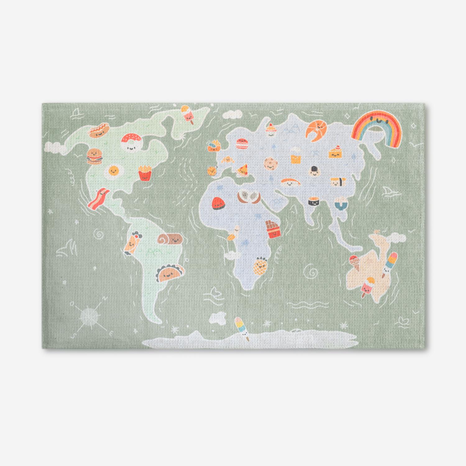 Capslpad Tappeto per bambini, 1,8 m x 1,5 m, educativo, per imparare a giocare, grande traffico stradale, auto, tappeto per la stanza dei giochi, soggiorno, aula, decorazione, celeste