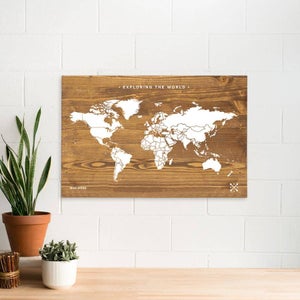 Carte du monde bois au meilleur prix